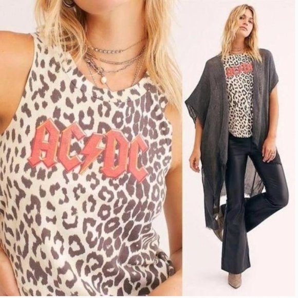 Free People ACDC leopard sleeveless tank Size Small - Picture 2 of 8